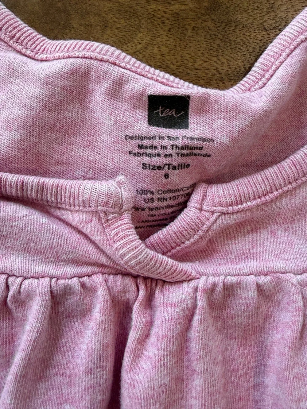 Tea Collection Pink Shift Dress/Tunic with w/ Pink & Teal Flower Design Size 6